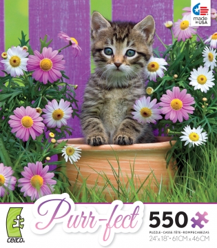 PUZZLE Purr-fect Purple Flowers